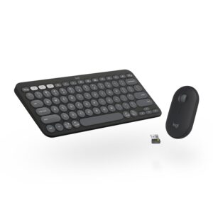 Logitech Pebble 2 Combo, Wireless Keyboard and Mouse, Quiet and Portable, Customisable, Logi Bolt, Bluetooth, Easy-Switch for Windows, macOS, iPadOS, Chrome -