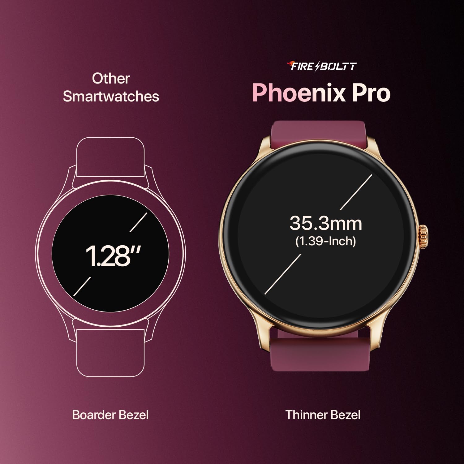 Fire-Boltt Phoenix Pro Round Smart Watch 1.39" HD Display with Bluetooth Calling, AI Voice Assistant, SpO2 & Heart Rate Monitor, 120+ Sports Modes, IP67 Waterproof Smartwatch for Men & Women - Brown - Image 3