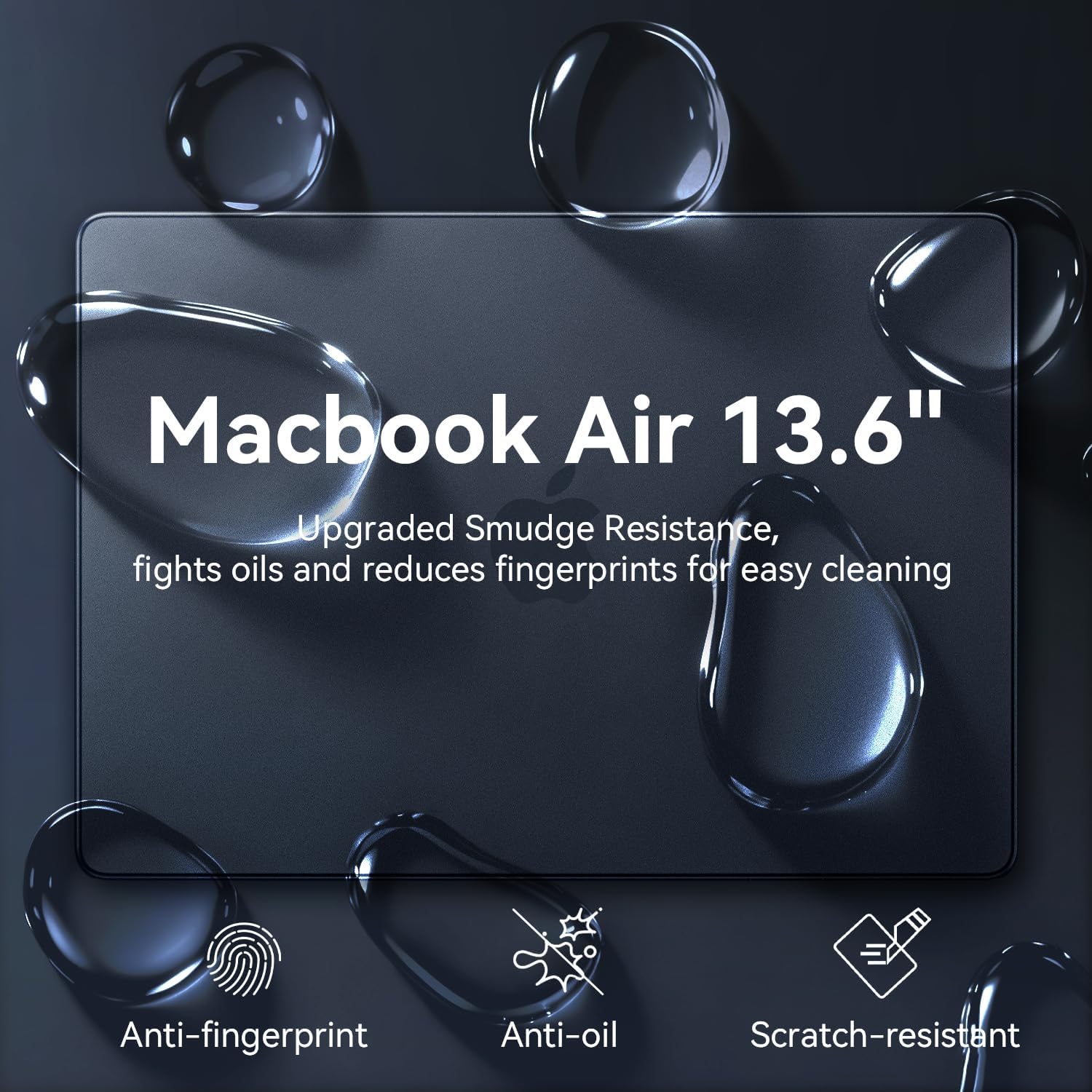 EooCoo Case for MacBook Air M5 13 inch Cover M4-M2 2026-2022 Match Midnight | Compatible for Apple Mac Air 13.6" M5 M4 M3 M2 Invisible Original Texture Frosted Hard Shell Laptop Protection Accessories - Image 6