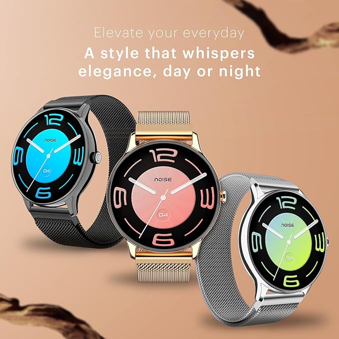 Noise Twist Go Round dial Smartwatch with BT Calling, 1.39" Display, Metal Build, 100+ Watch Faces, IP68, Sleep Tracking, 100+ Sports Modes, 24/7 Heart Rate Monitoring (Gold Link) - Image 2
