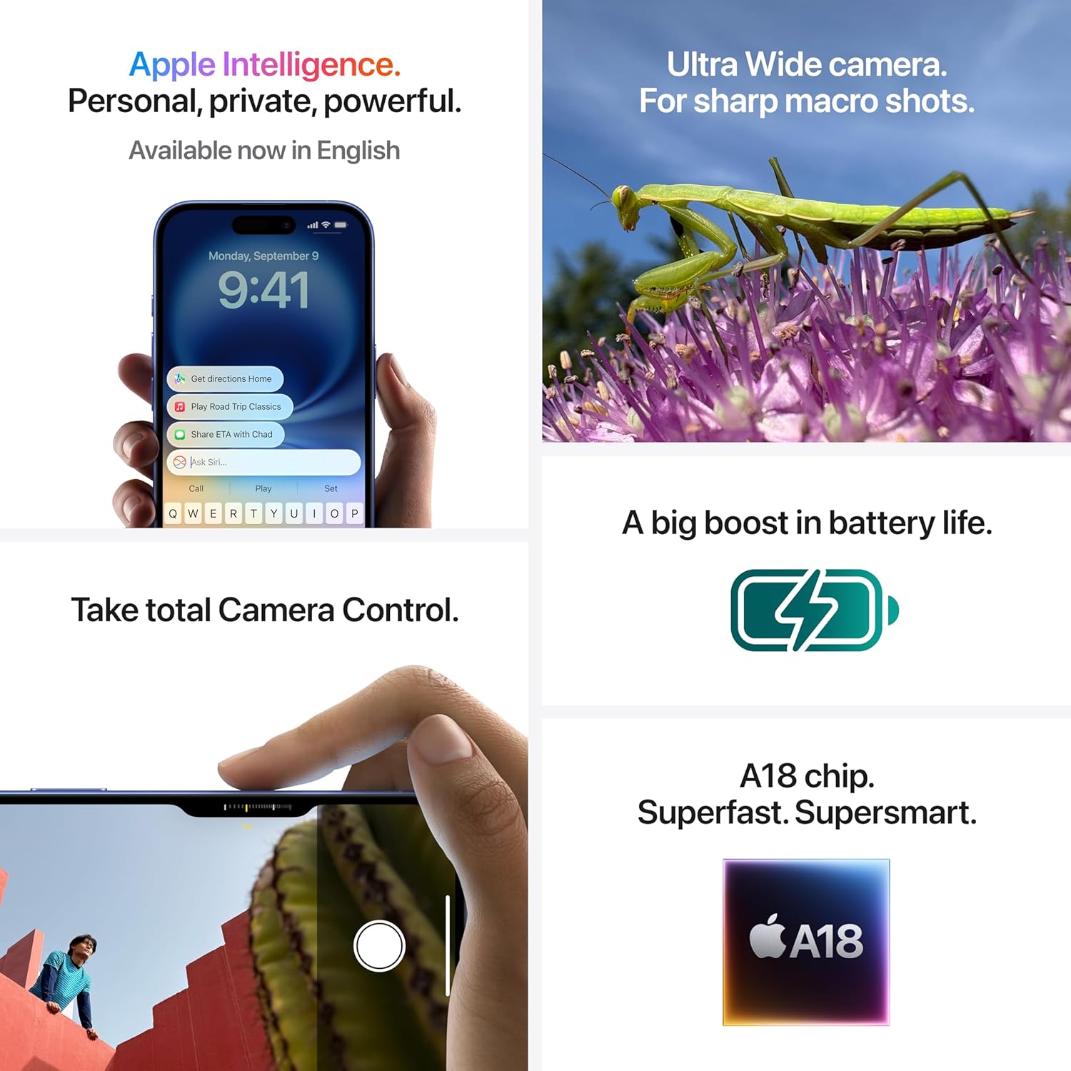 Apple iPhone 16 Plus 256 GB: 5G Mobile Phone with Camera Control, A18 Chip and a Big Boost in Battery Life. Works with AirPods; Teal - Image 3