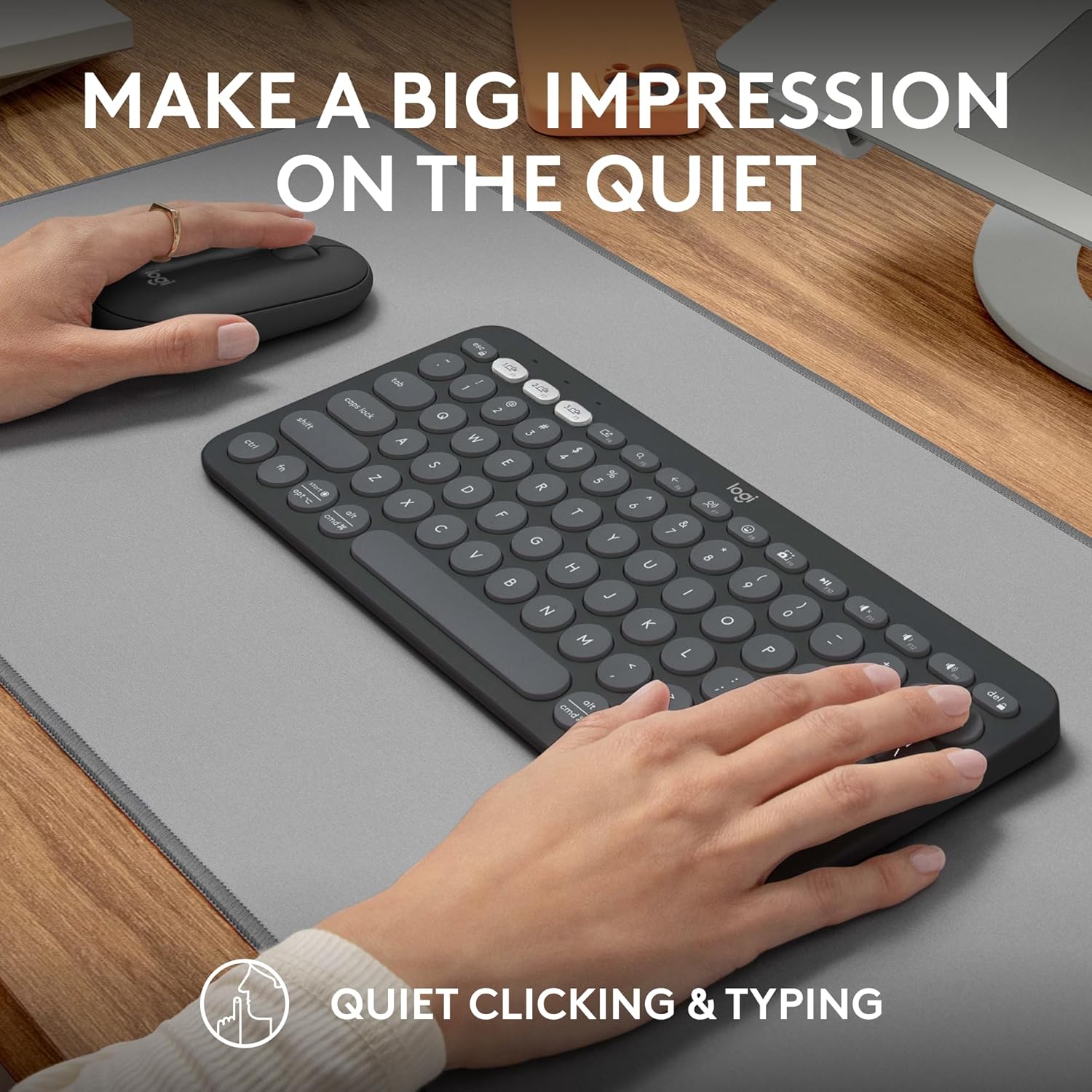 Logitech Pebble 2 Combo, Wireless Keyboard and Mouse, Quiet and Portable, Customisable, Logi Bolt, Bluetooth, Easy-Switch for Windows, macOS, iPadOS, Chrome - - Image 6