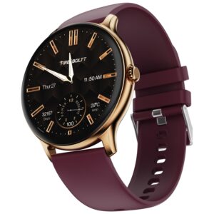 Fire-Boltt Phoenix Pro Round Smart Watch 1.39" HD Display with Bluetooth Calling, AI Voice Assistant, SpO2 & Heart Rate Monitor, 120+ Sports Modes, IP67 Waterproof Smartwatch for Men & Women - Brown